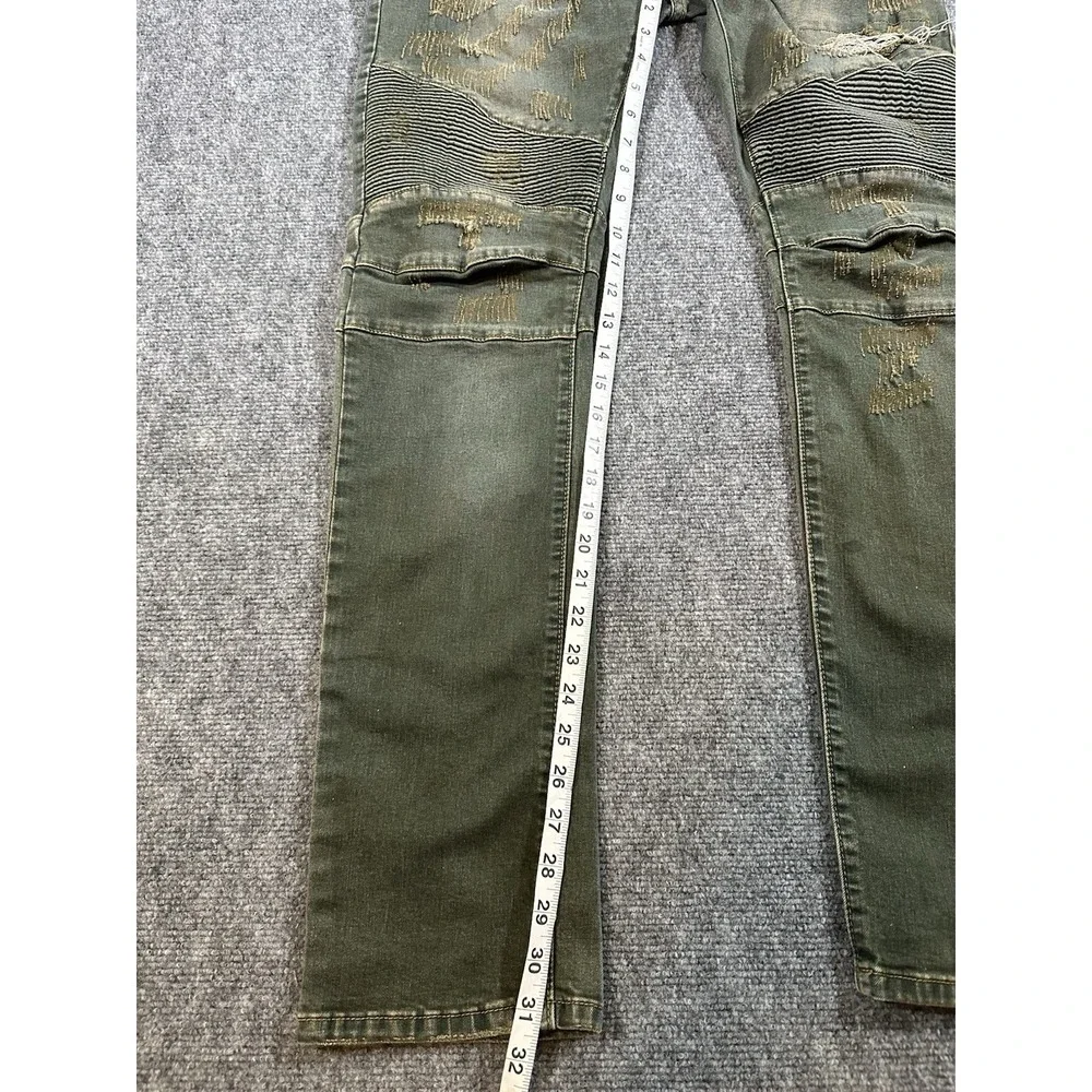 Balmain Paris 34x31 Moto Biker Distressed Slim Designer Jeans Made In Italy